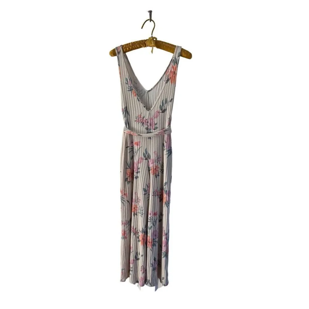 Gilly Hicks Wide Leg Ribbed Jumpsuit Romper | S